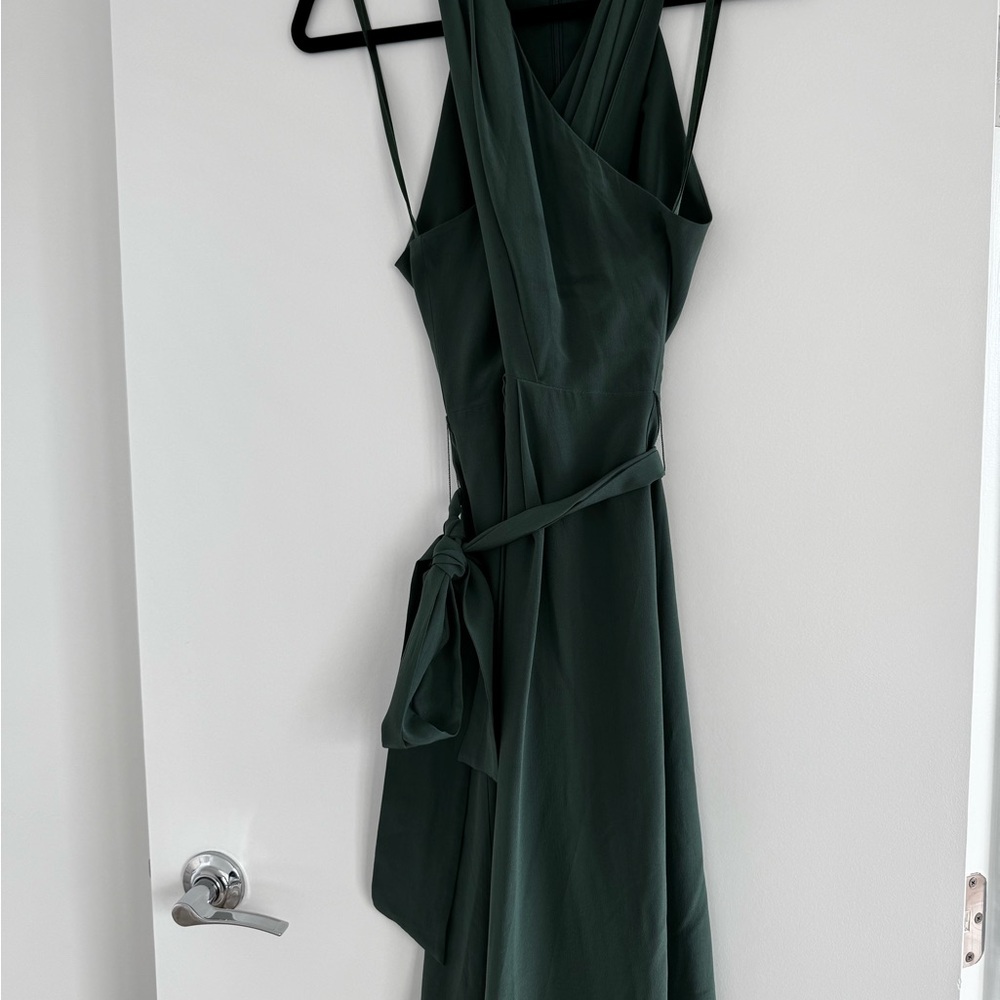 Club Monaco Silk Dark Green Dress - Picture 4 of 11